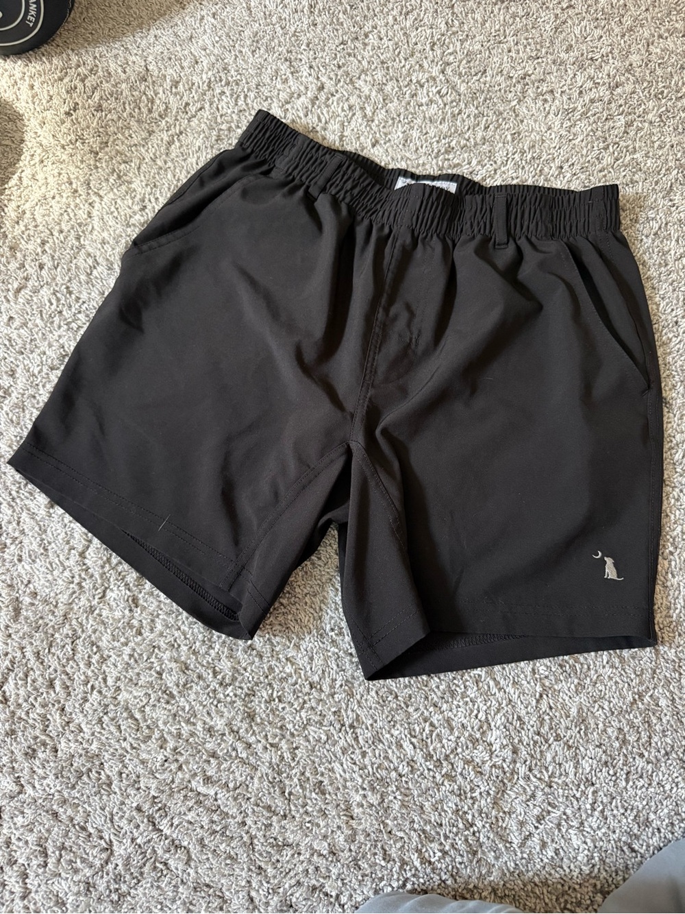 Men's Black Athletic Performance Shorts with Subtle Logo